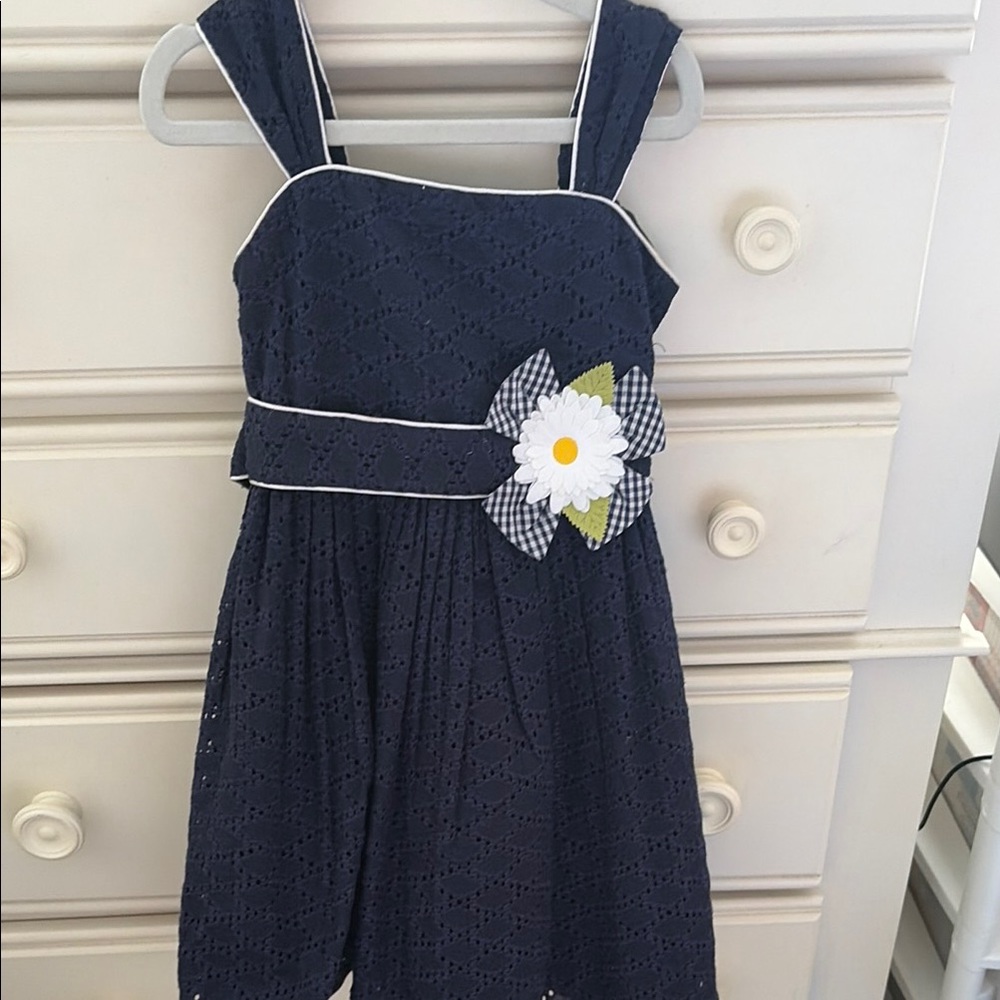 Jenny & Me Girl's Navy Eyelet Sundress with Daisy Accent size 5 sale 3 for $20